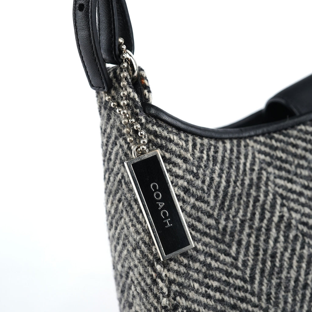 Grey Wool Hobo Shoulder Bag