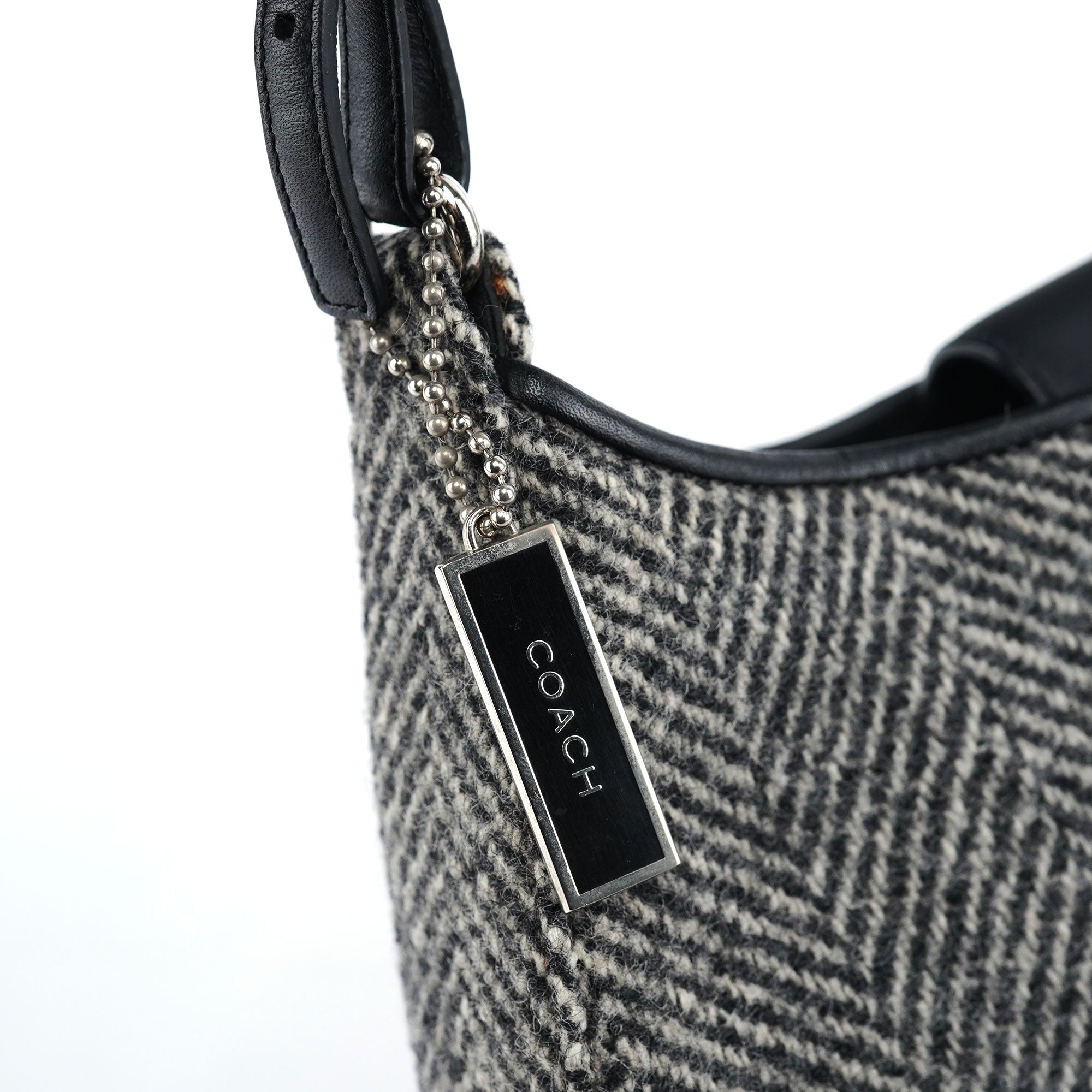 Grey Wool Hobo Shoulder Bag