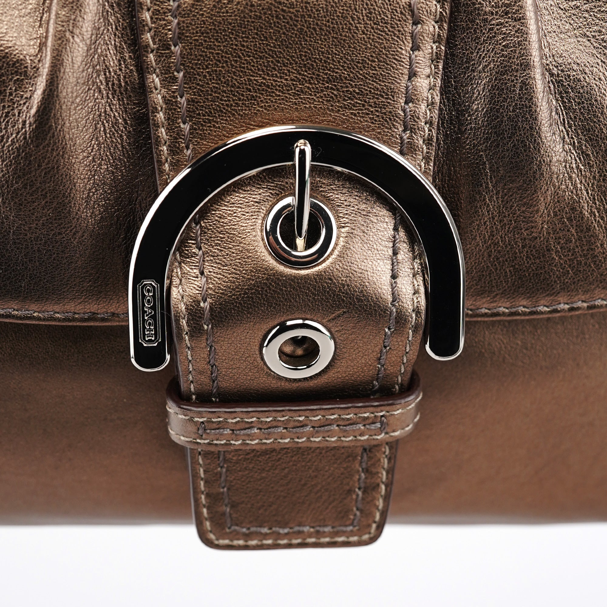 Metallic Leather Soho Shoulder Bag