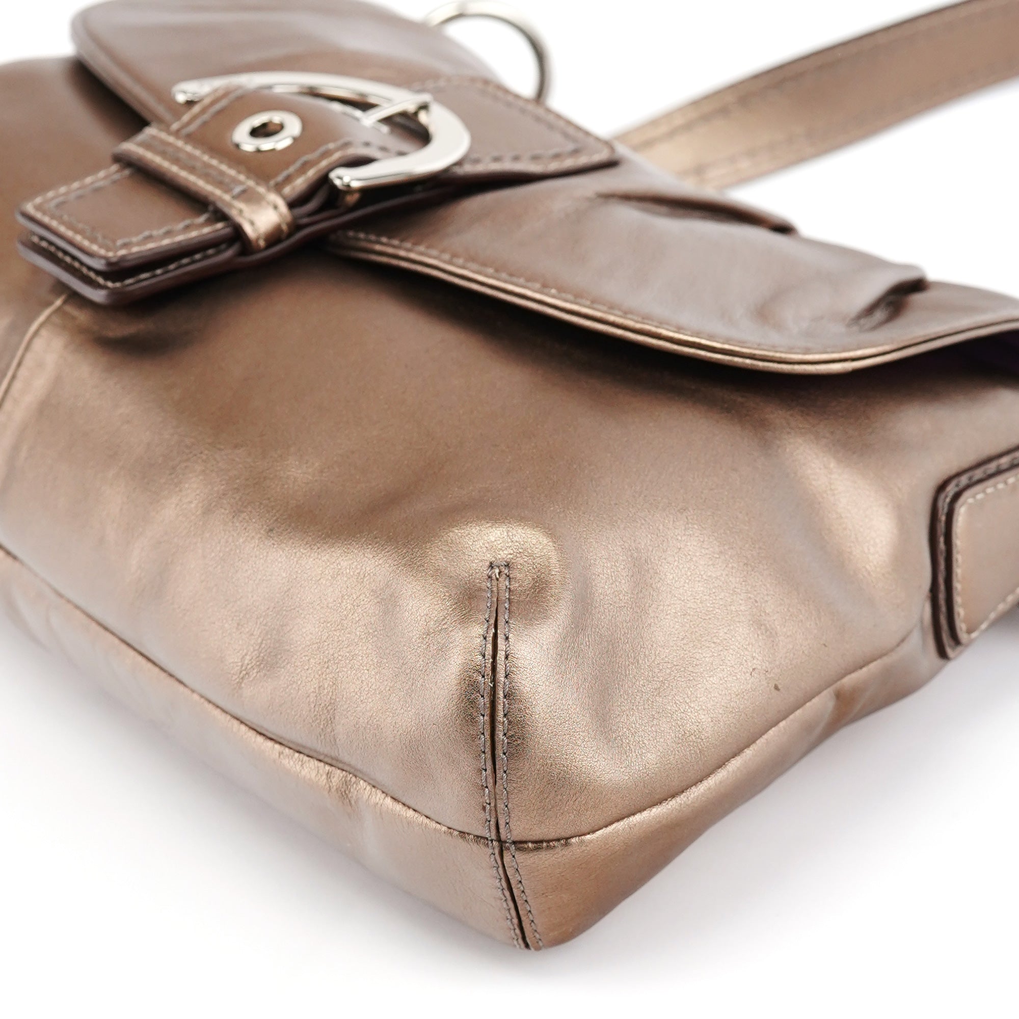 Metallic Leather Soho Shoulder Bag