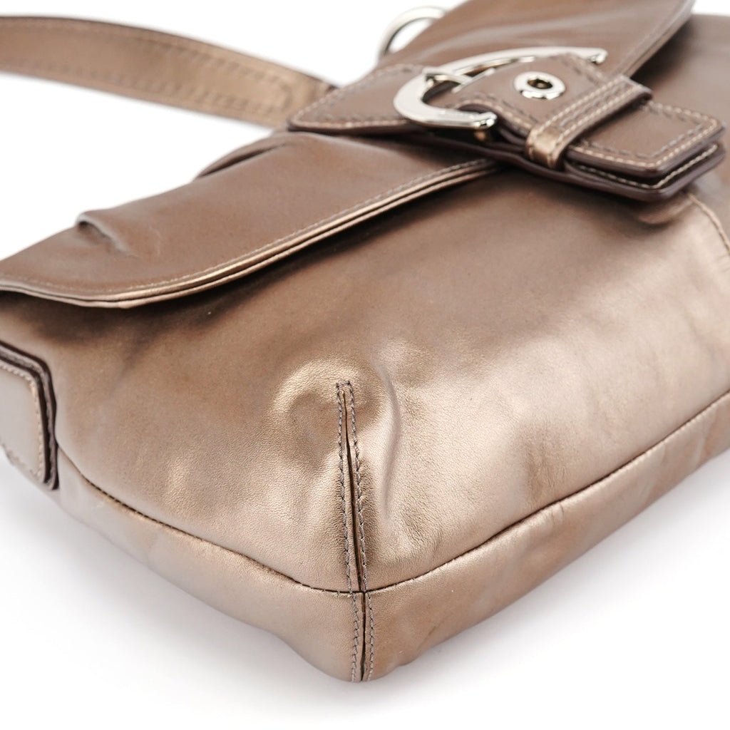 Metallic Leather Soho Shoulder Bag