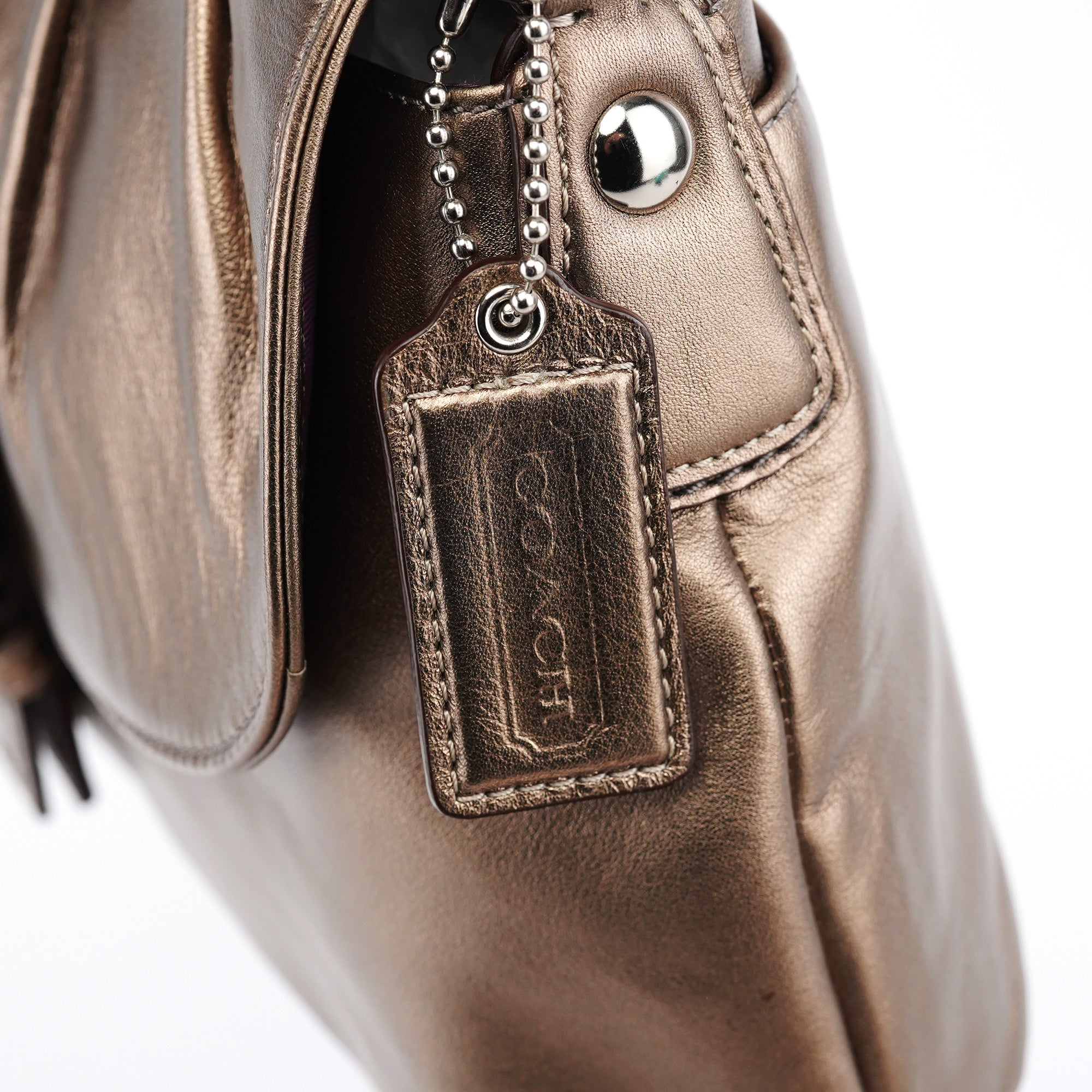 Metallic Leather Soho Shoulder Bag