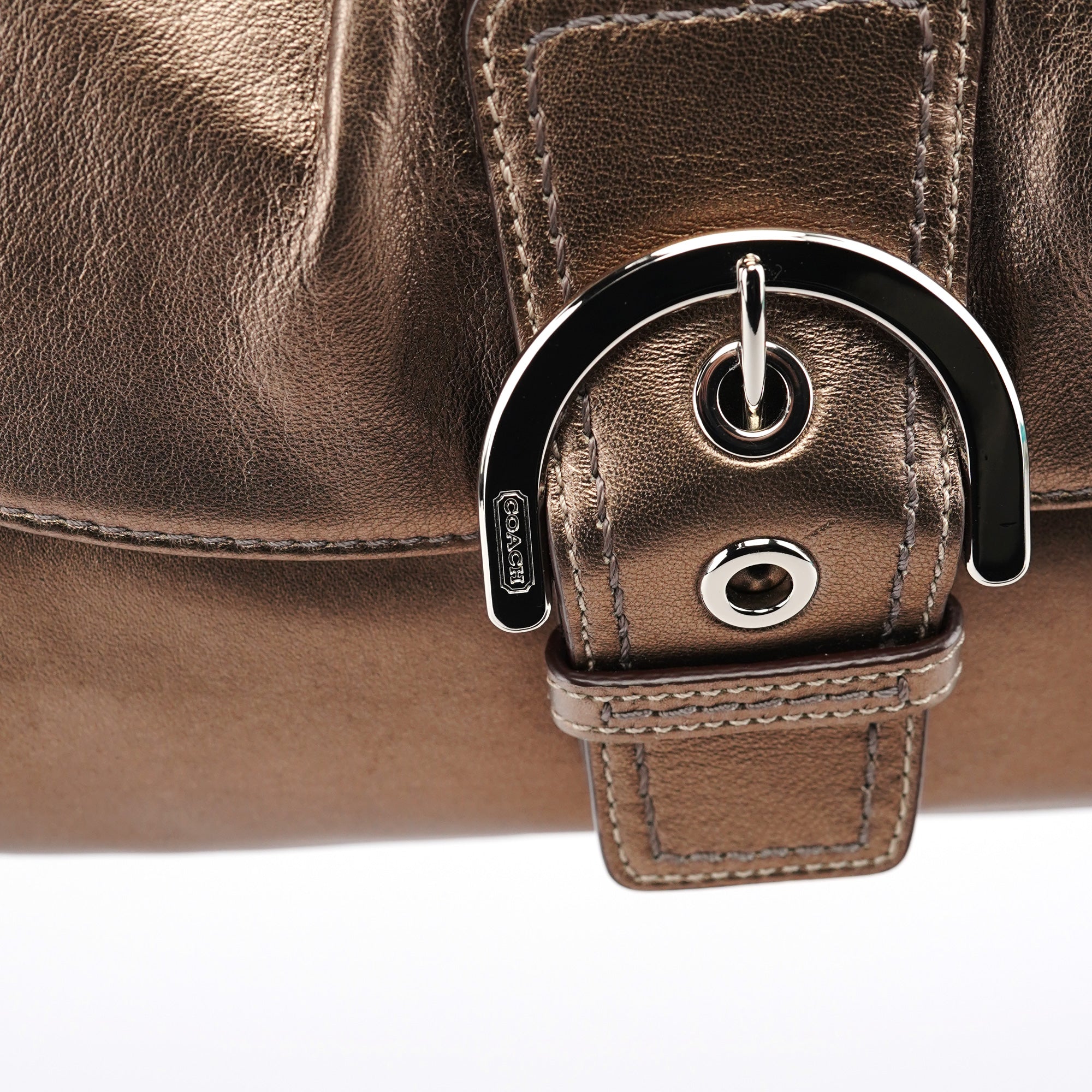 Metallic Leather Soho Shoulder Bag