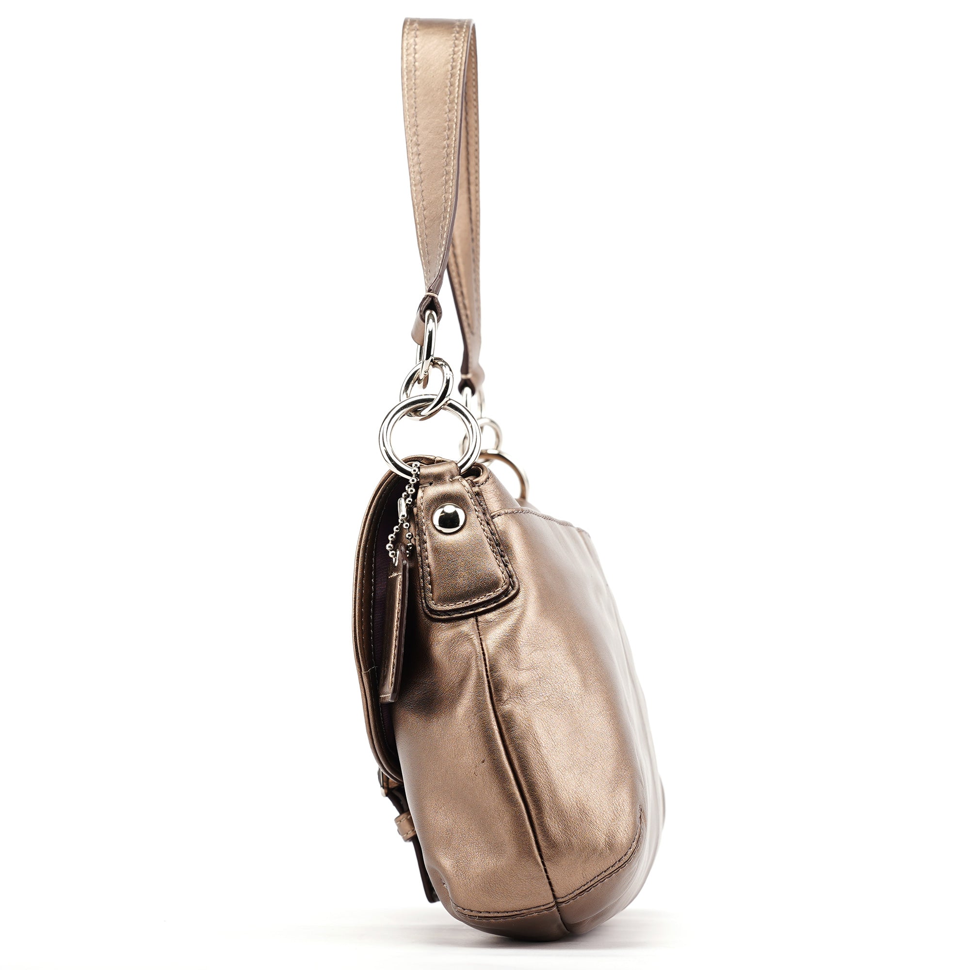 Metallic Leather Soho Shoulder Bag