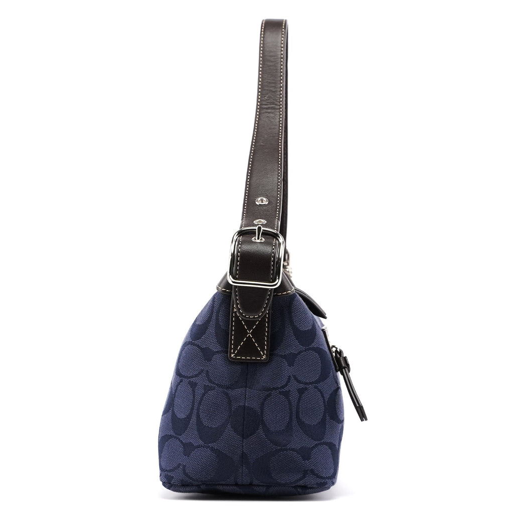 Navy Signature C Hobo Shoulder Bag