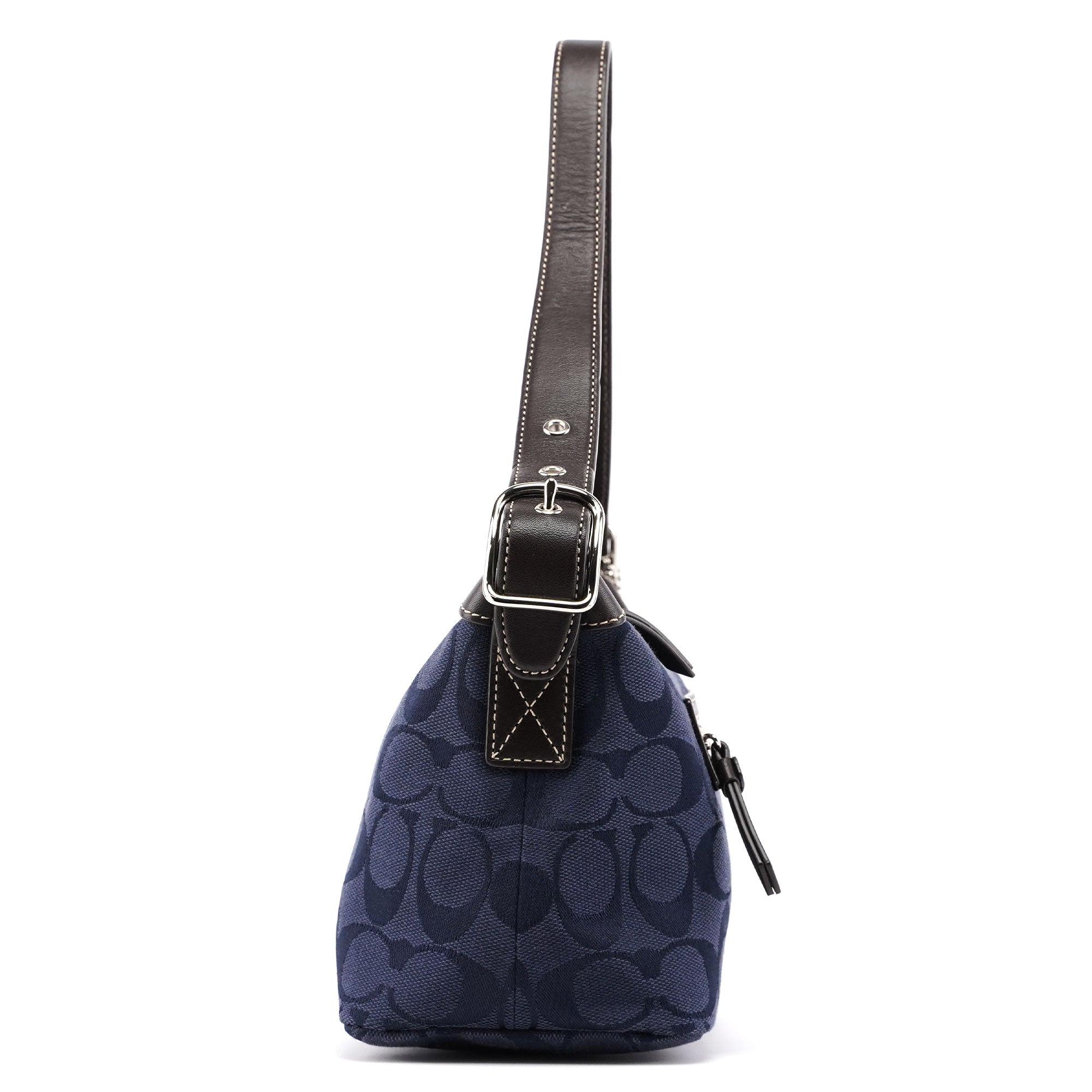 Navy Signature C Hobo Shoulder Bag