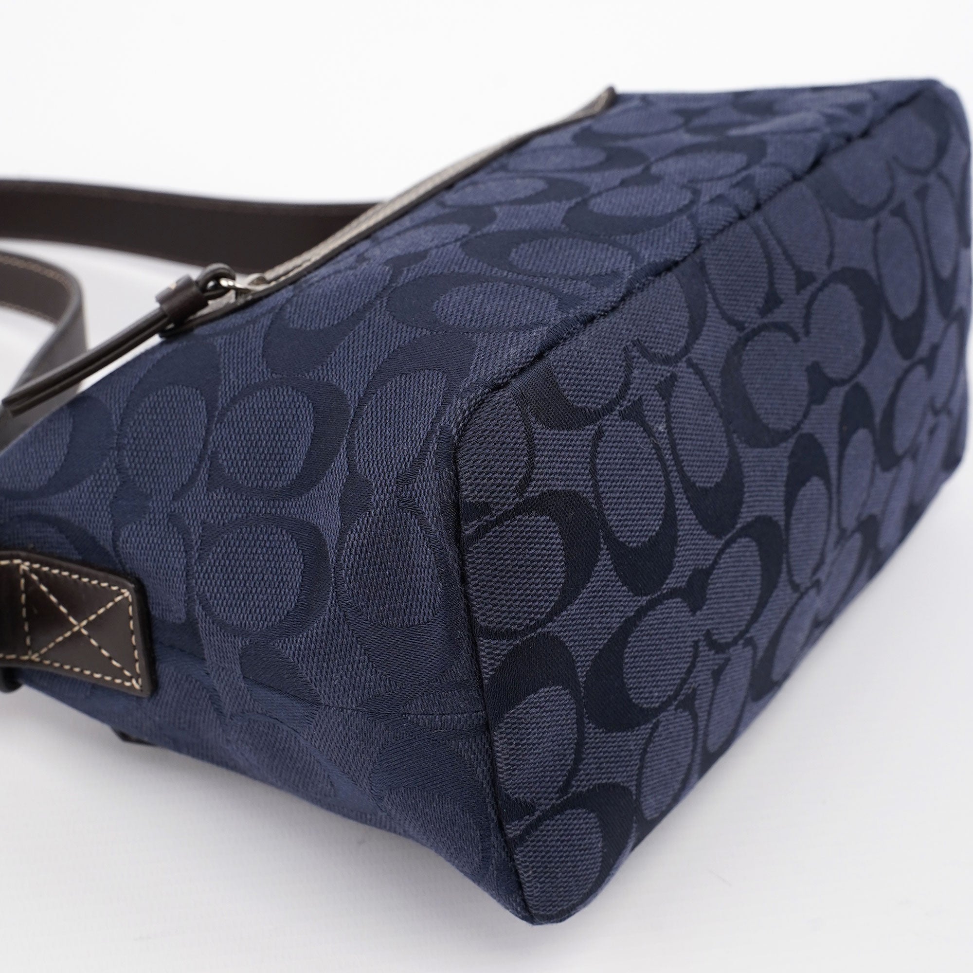 Navy Signature C Hobo Shoulder Bag