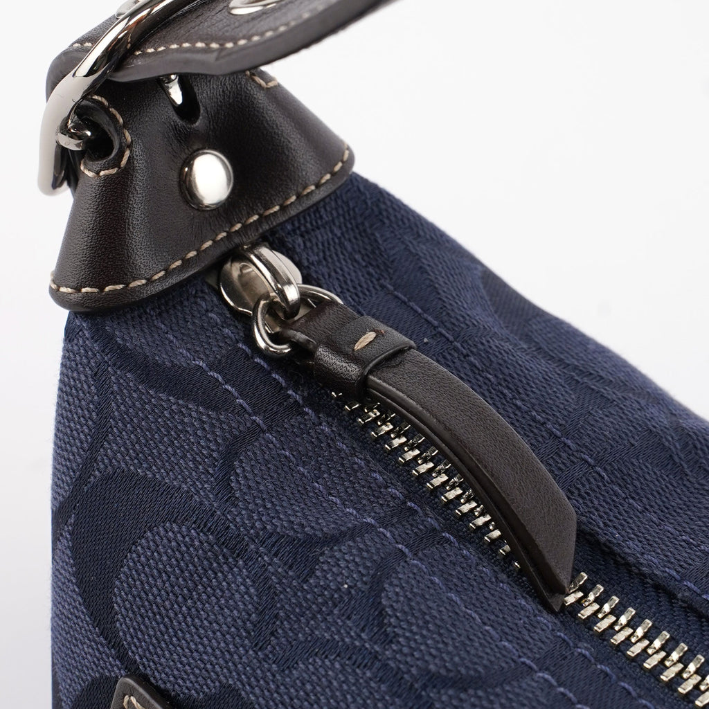 Navy Signature C Hobo Shoulder Bag