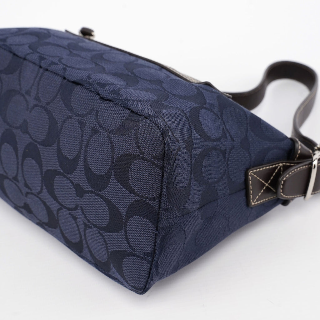 Navy Signature C Hobo Shoulder Bag