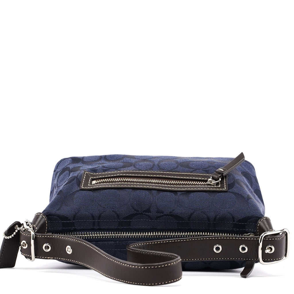 Navy Signature C Hobo Shoulder Bag