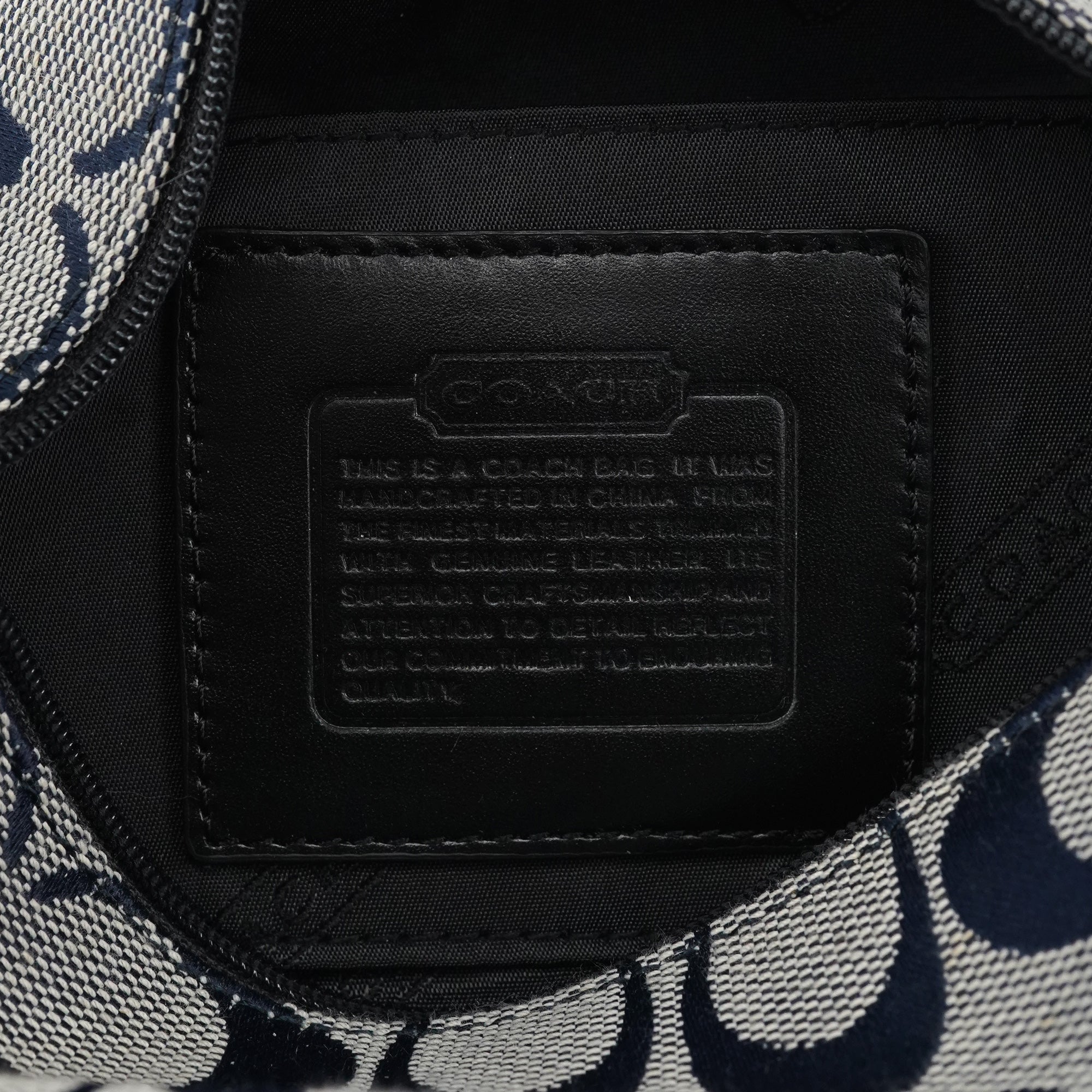 Navy Signature Canvas Mini Hobo Bag
