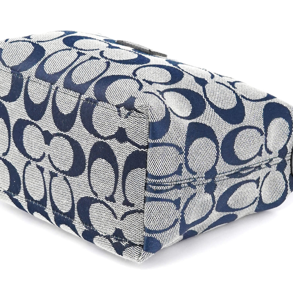 Navy Signature Canvas Mini Hobo Bag