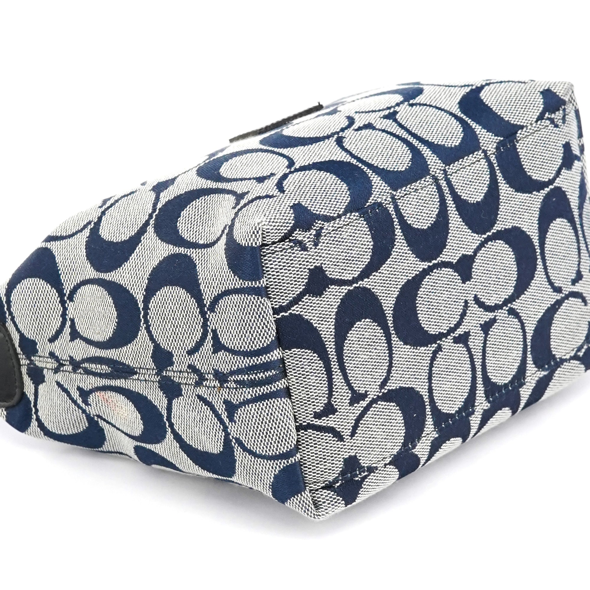 Navy Signature Canvas Mini Hobo Bag