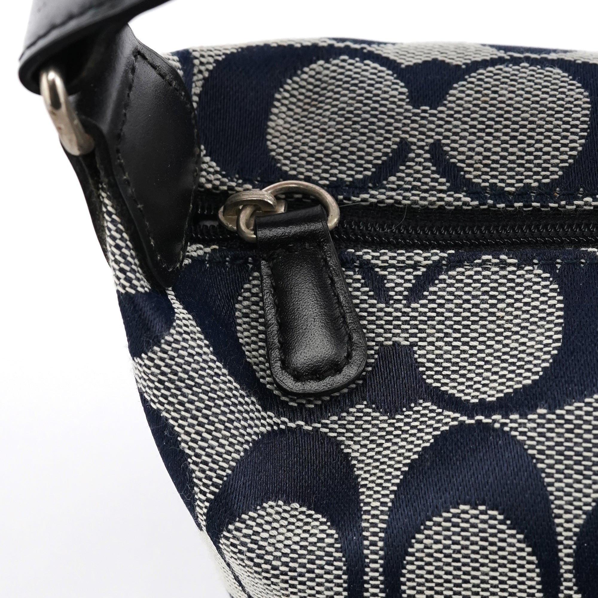 Navy Signature Canvas Mini Hobo Bag