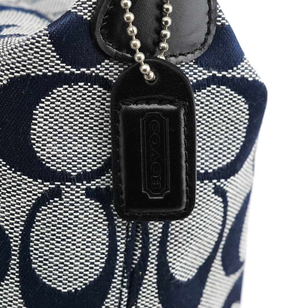Navy Signature Canvas Mini Hobo Bag