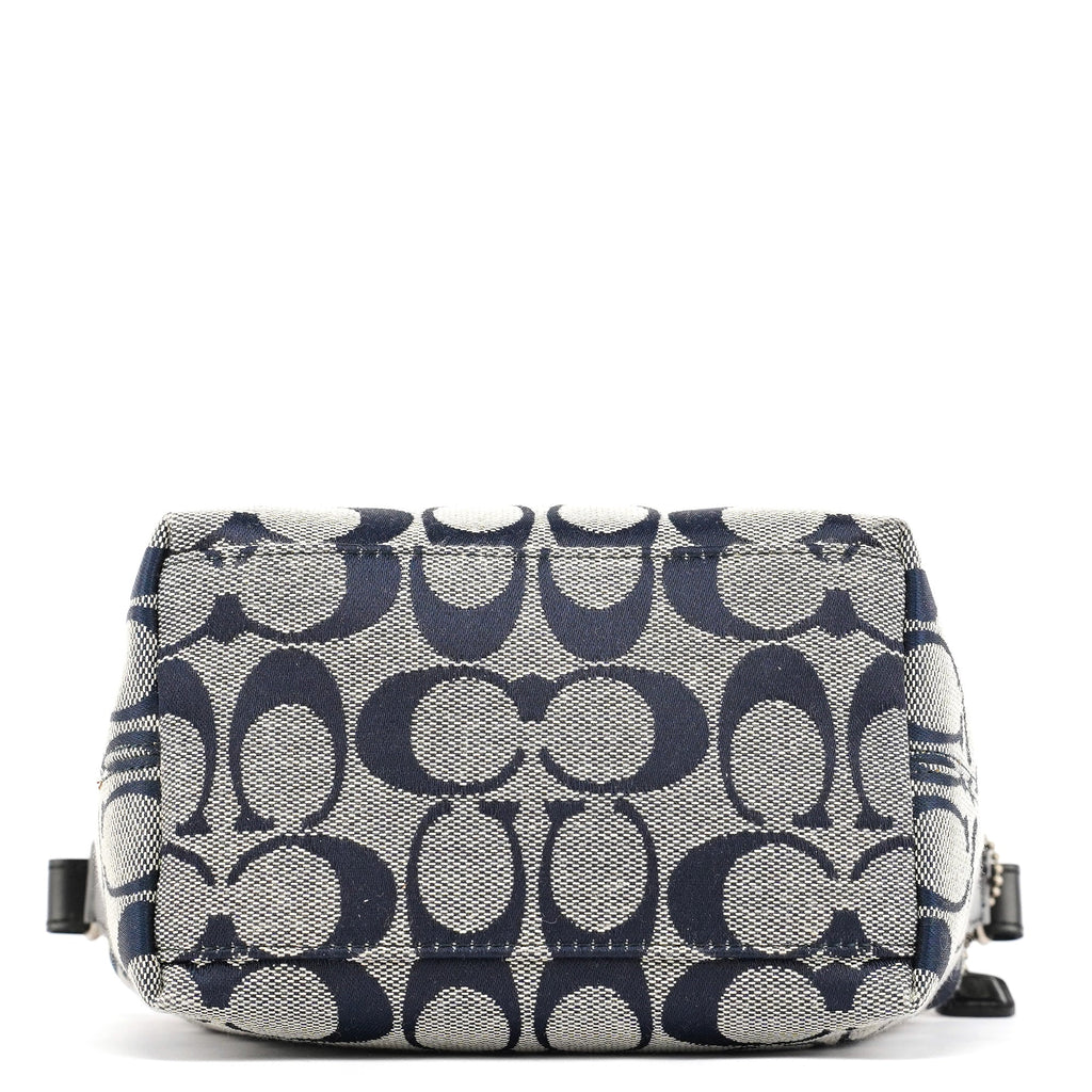 Navy Signature Canvas Mini Hobo Bag