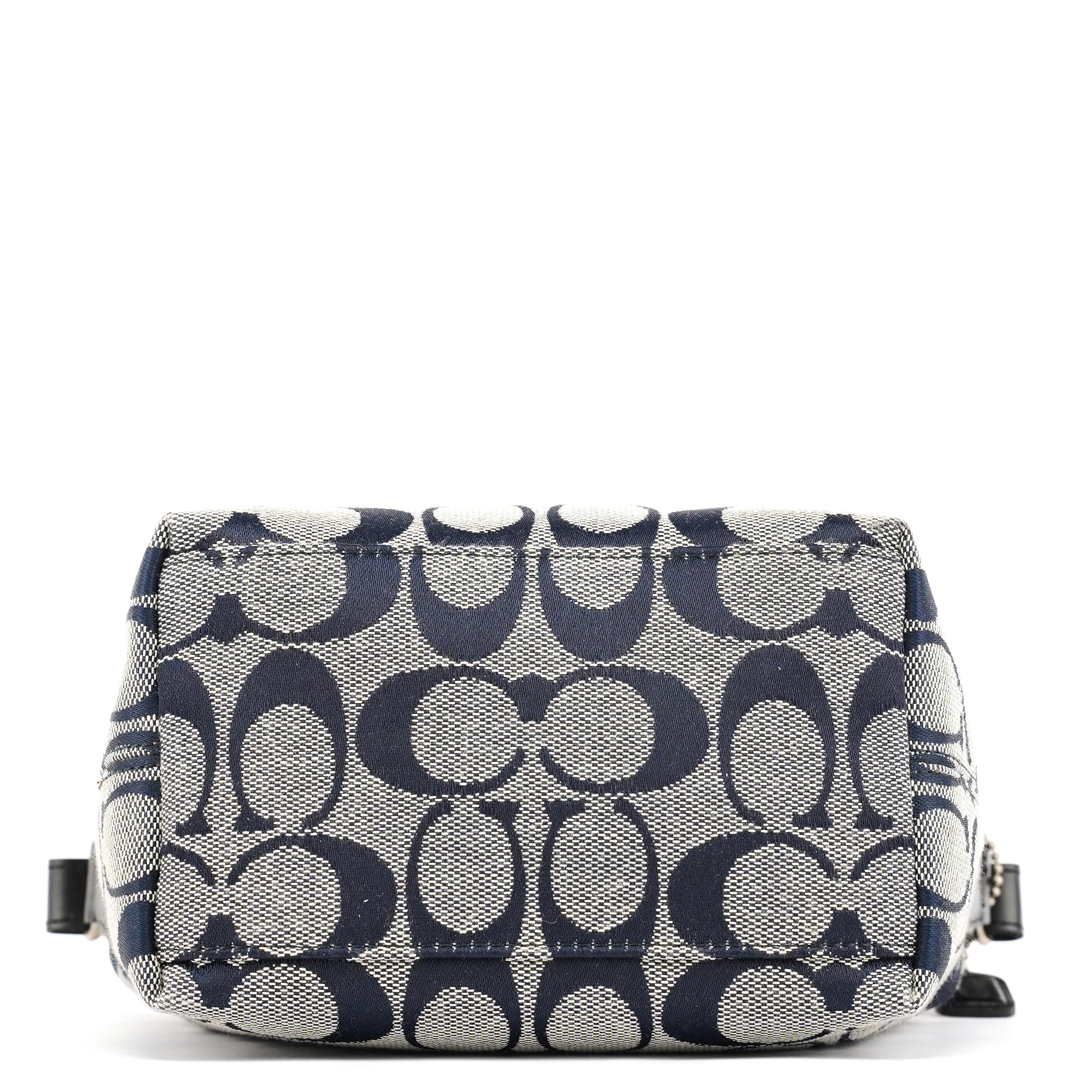 Navy Signature Canvas Mini Hobo Bag