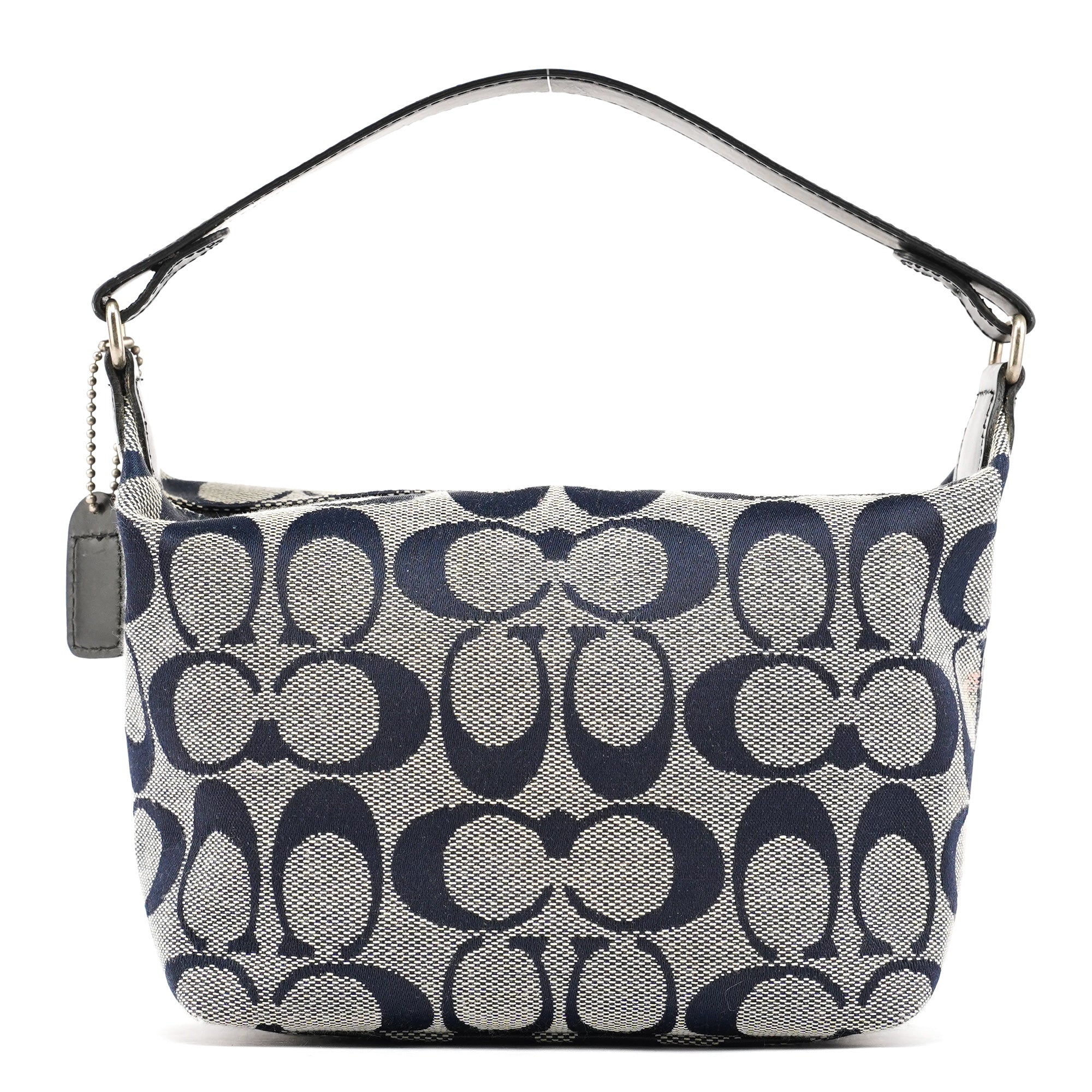 Navy Signature Canvas Mini Hobo Bag