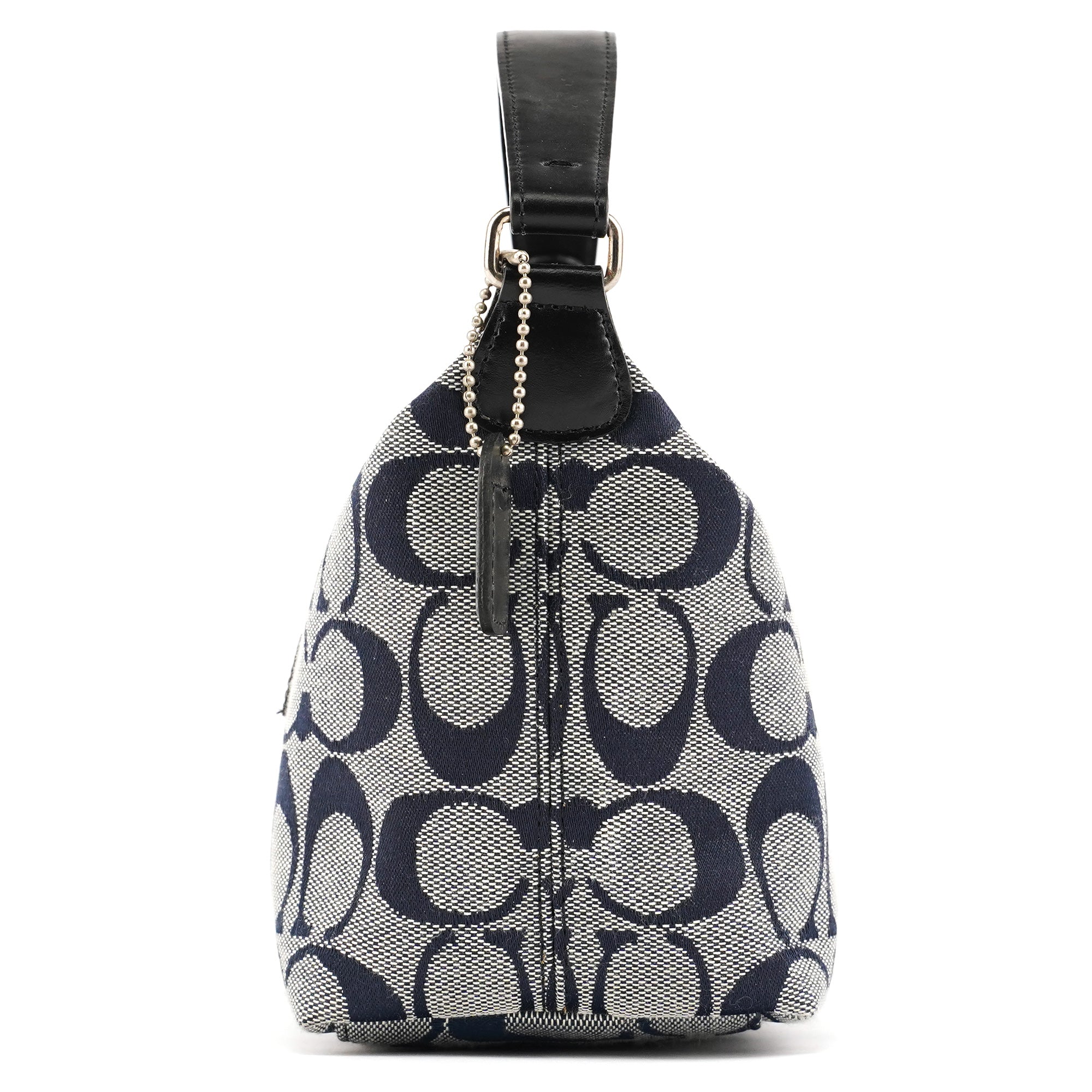 Navy Signature Canvas Mini Hobo Bag