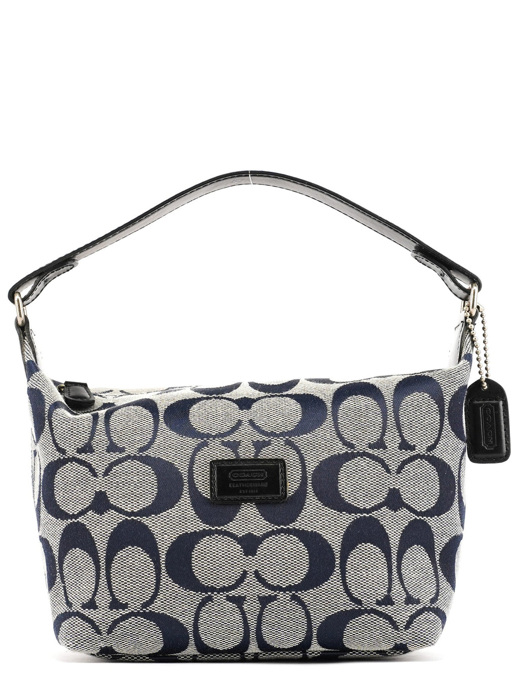Navy Signature Canvas Mini Hobo Bag
