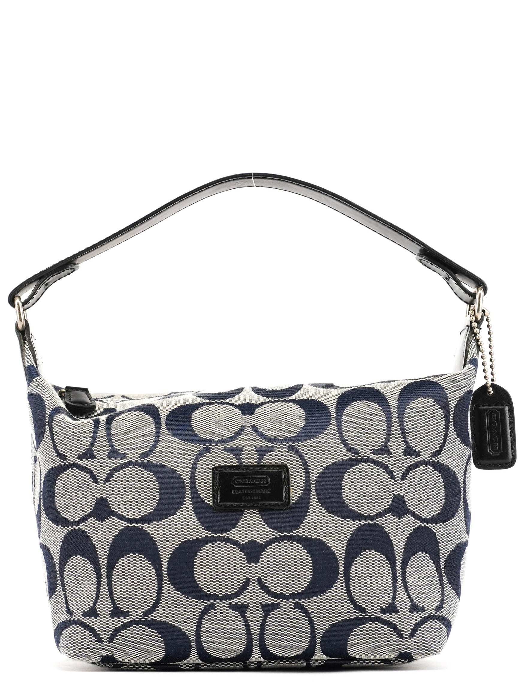 Navy Signature Canvas Mini Hobo Bag