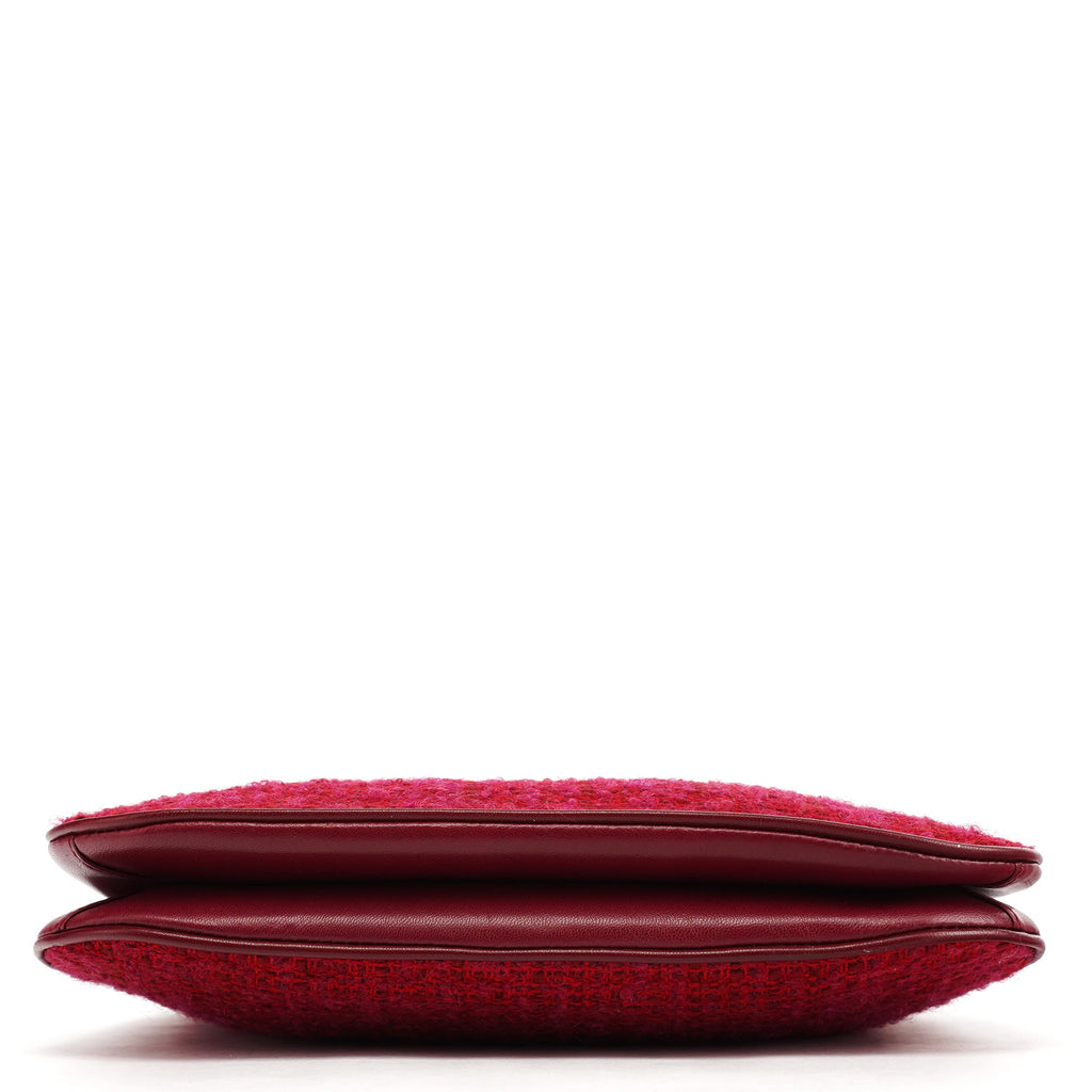 Pink Tweed Leather Shoulder Bag