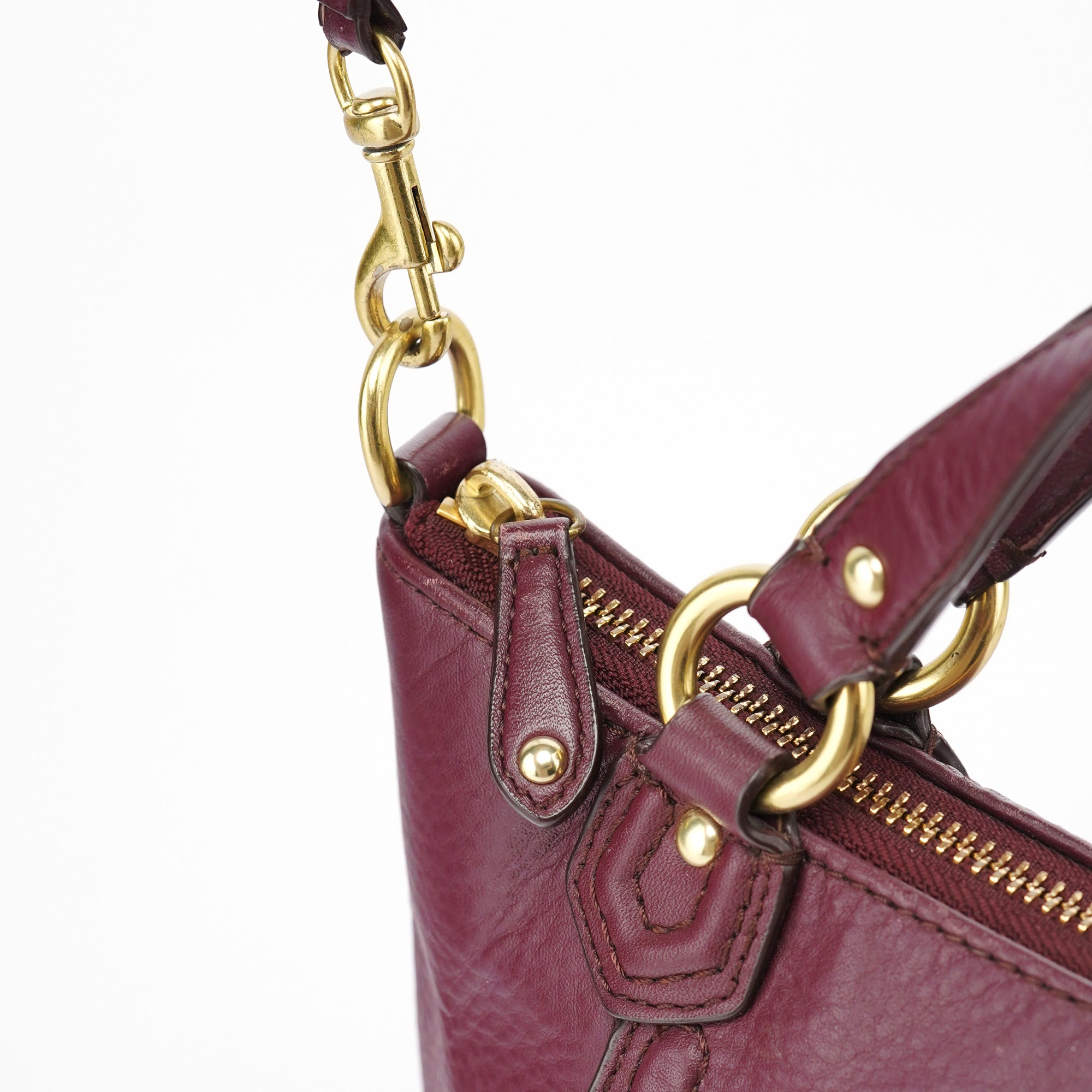 Purple Leather Soho 2-Way Tote Bag