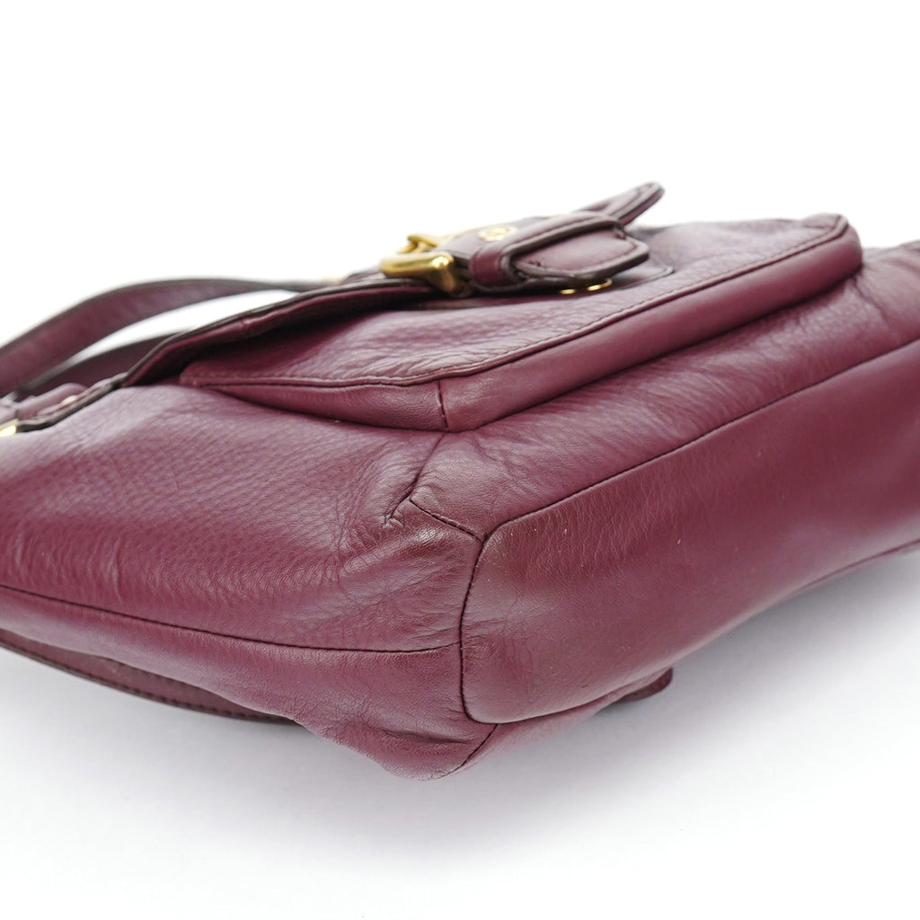 Purple Leather Soho 2-Way Tote Bag