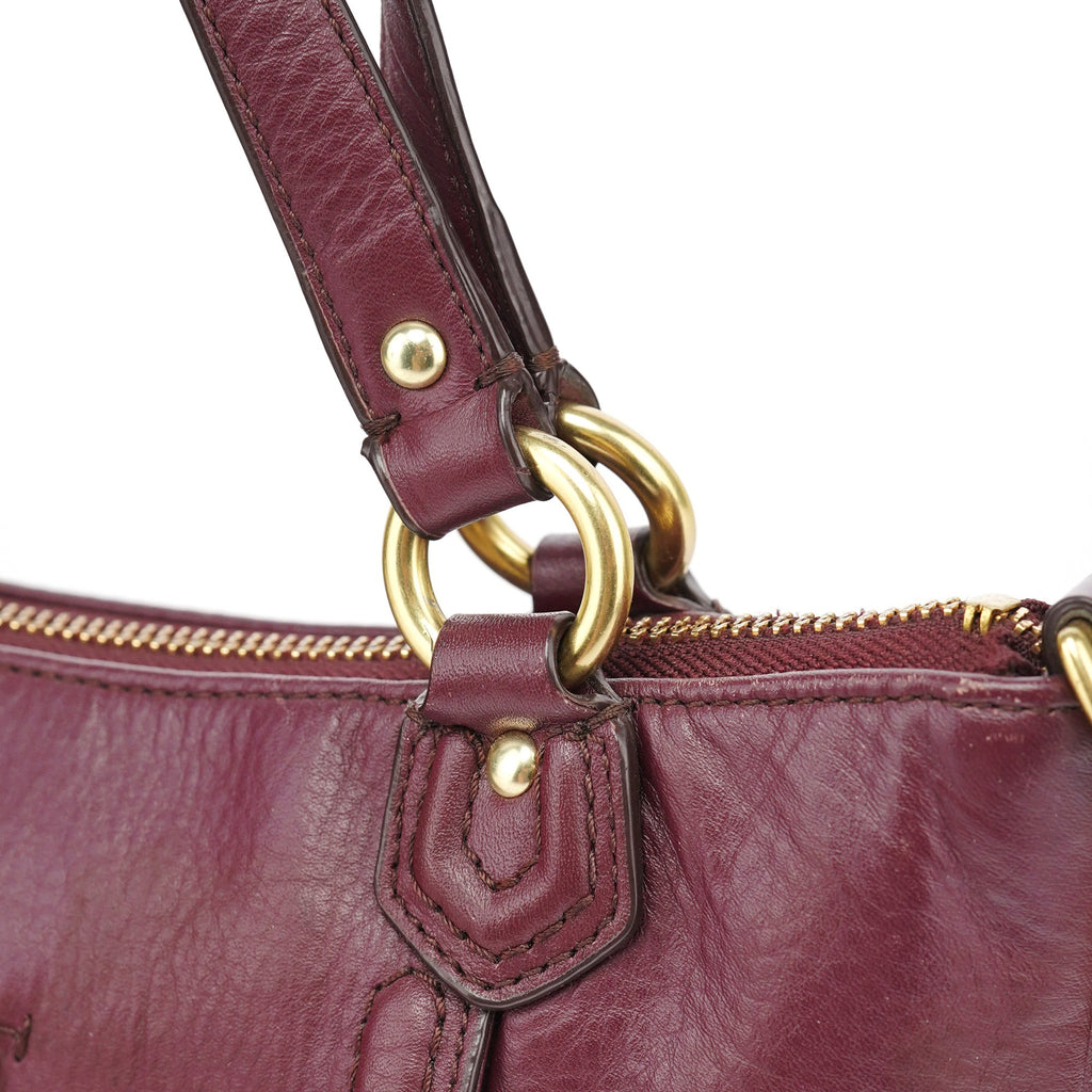 Purple Leather Soho 2-Way Tote Bag