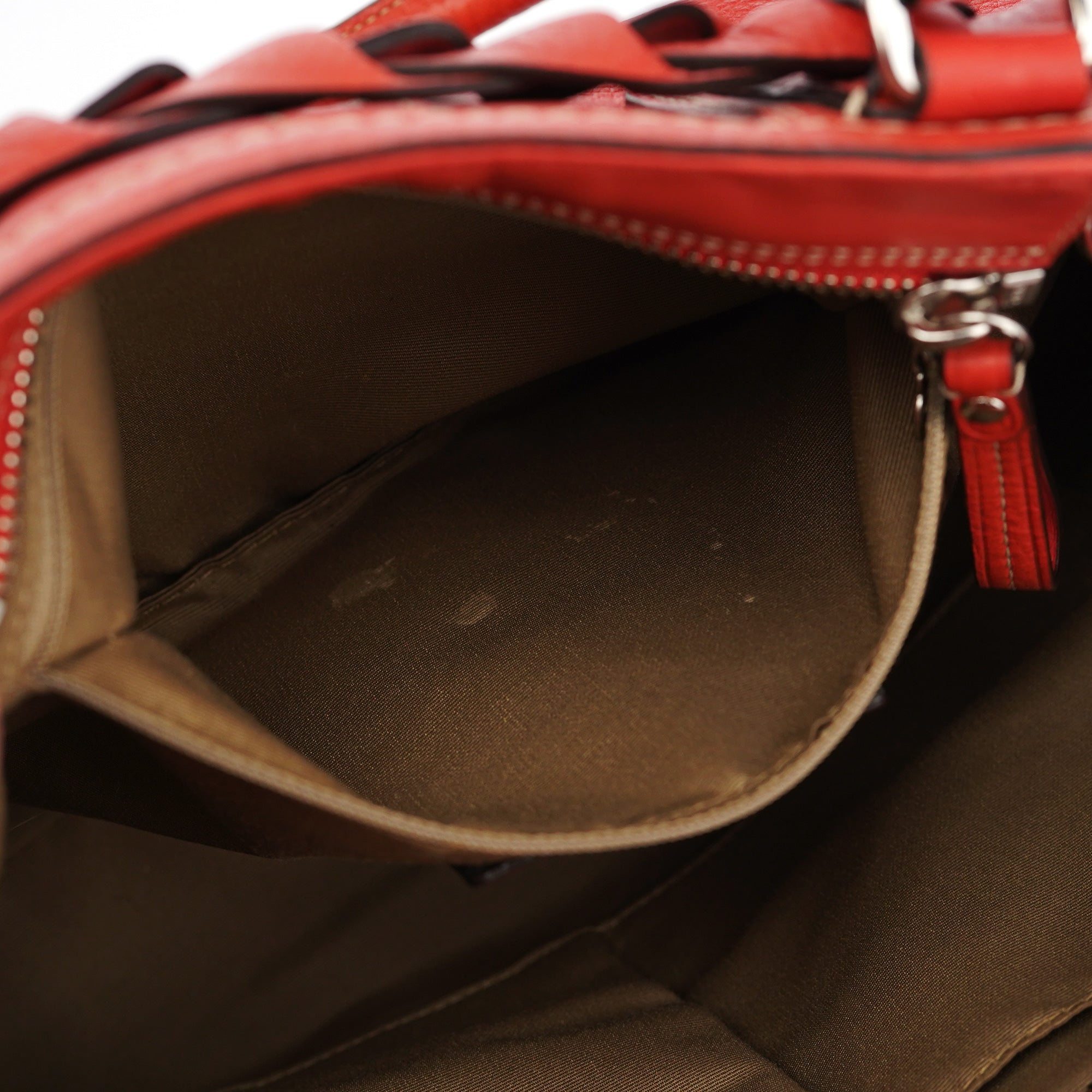 Red Leather Soho Tote Bag