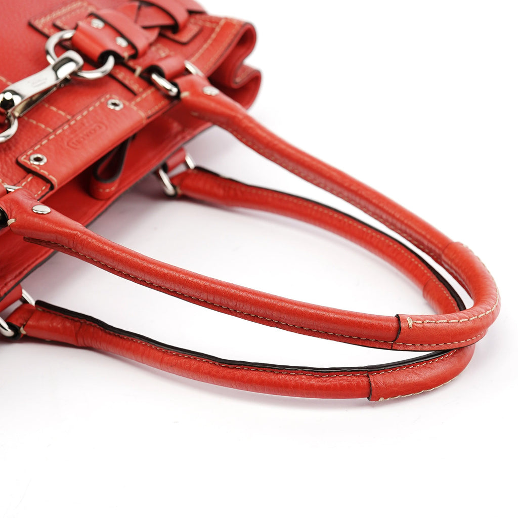 Red Leather Soho Tote Bag