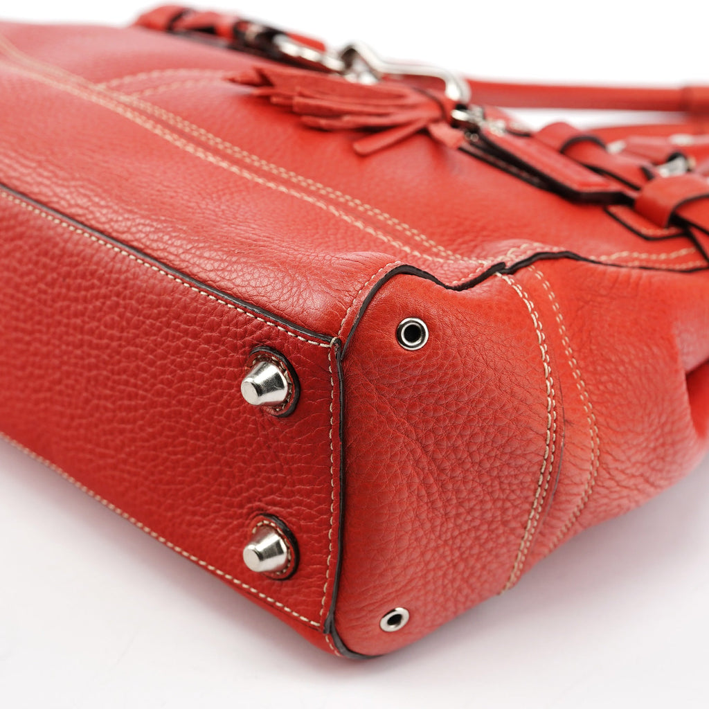 Red Leather Soho Tote Bag