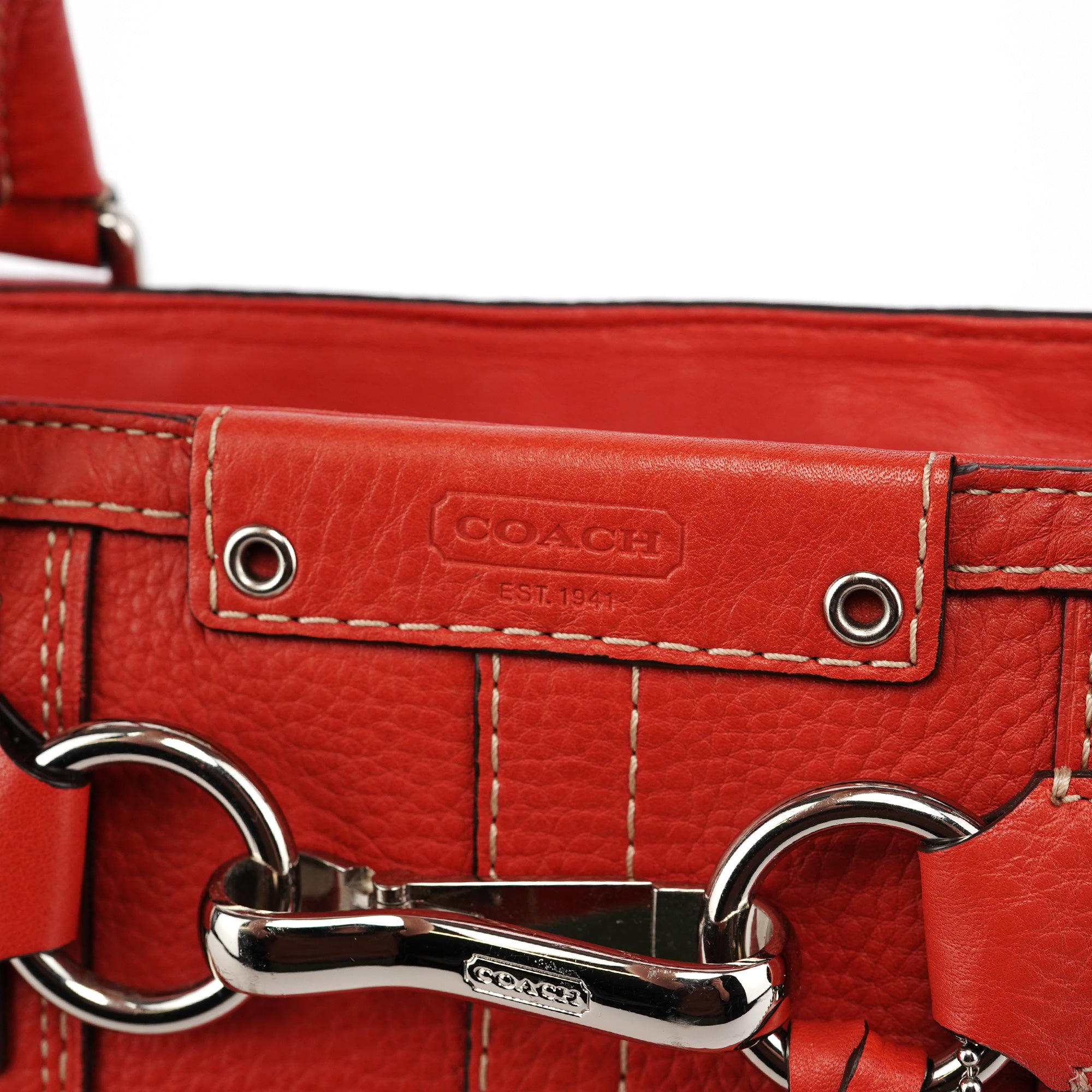 Red Leather Soho Tote Bag