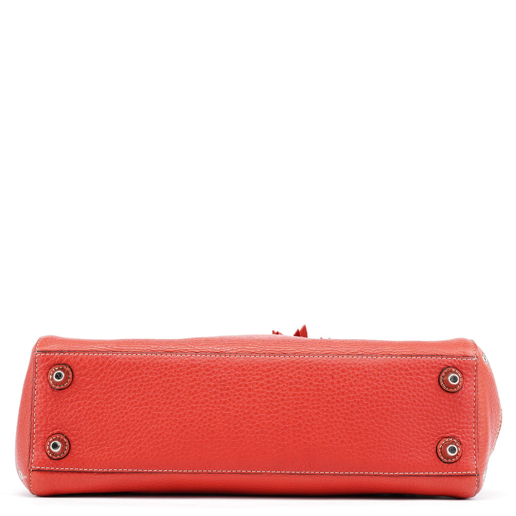 Red Leather Soho Tote Bag