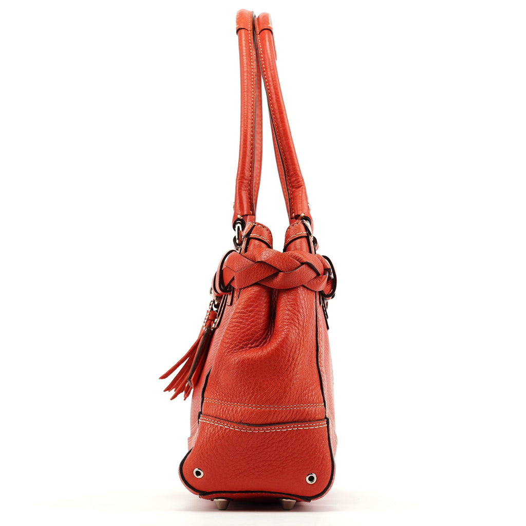 Red Leather Soho Tote Bag