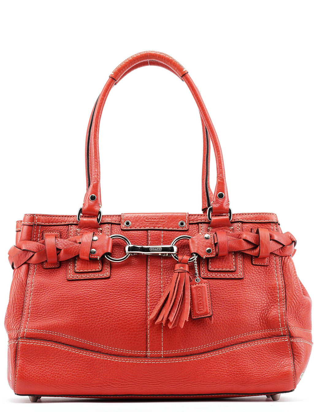 Red Leather Soho Tote Bag