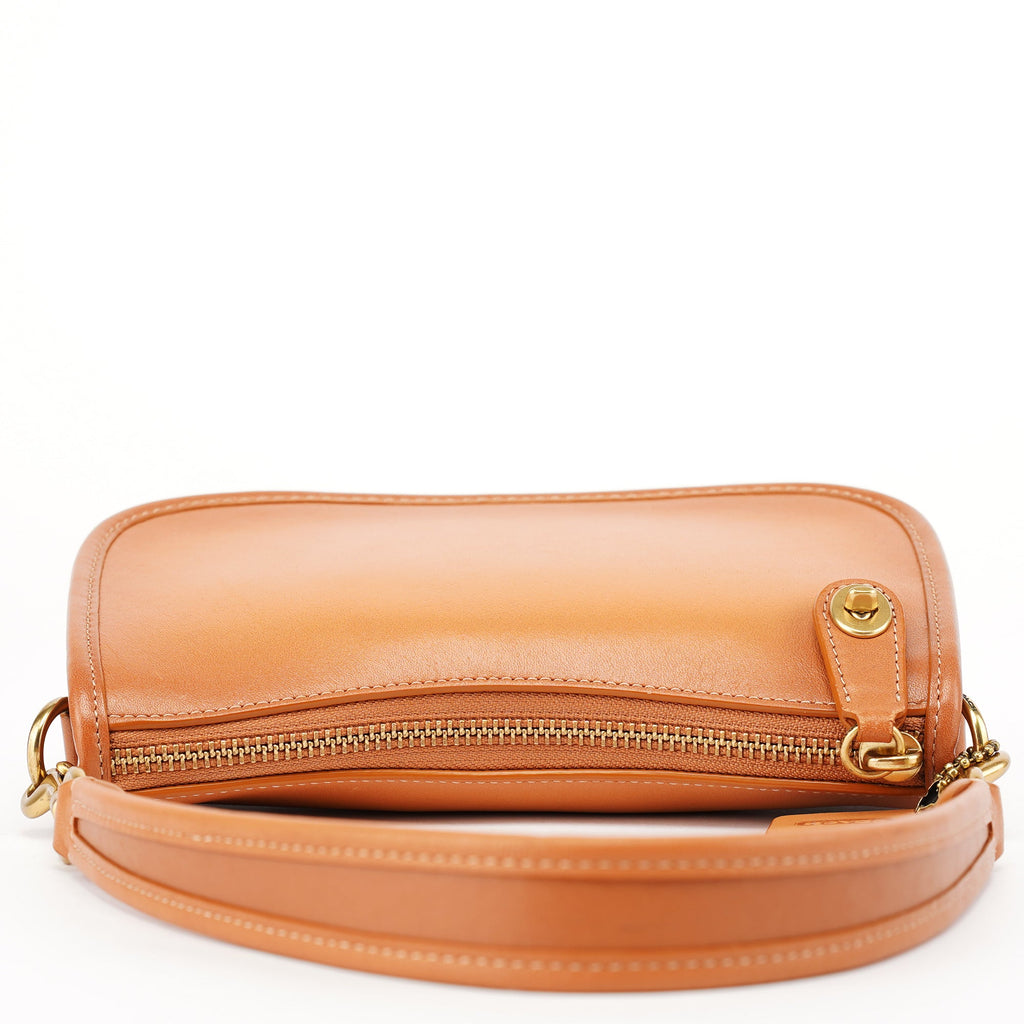 Tan Leather Turnlock Shoulder Bag
