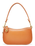 Tan Leather Turnlock Shoulder Bag