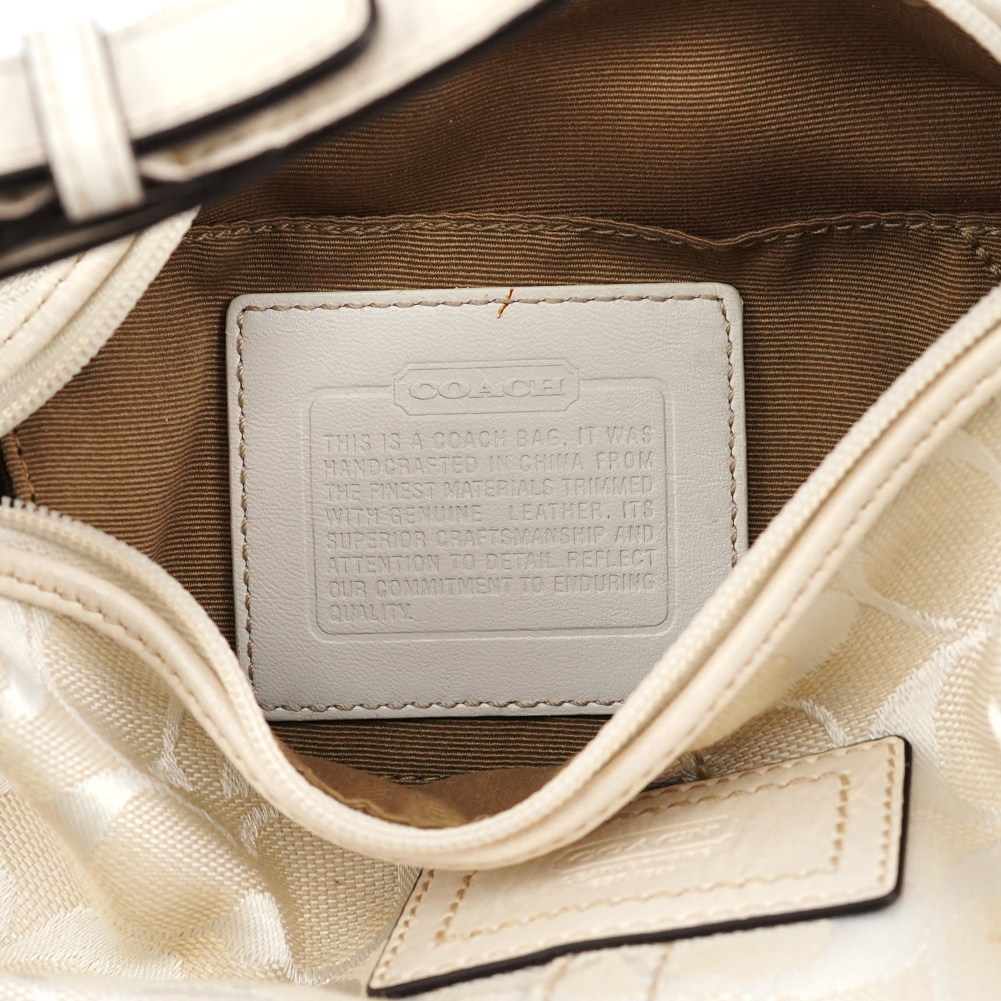 White Signature Canvas Mini Hobo Bag