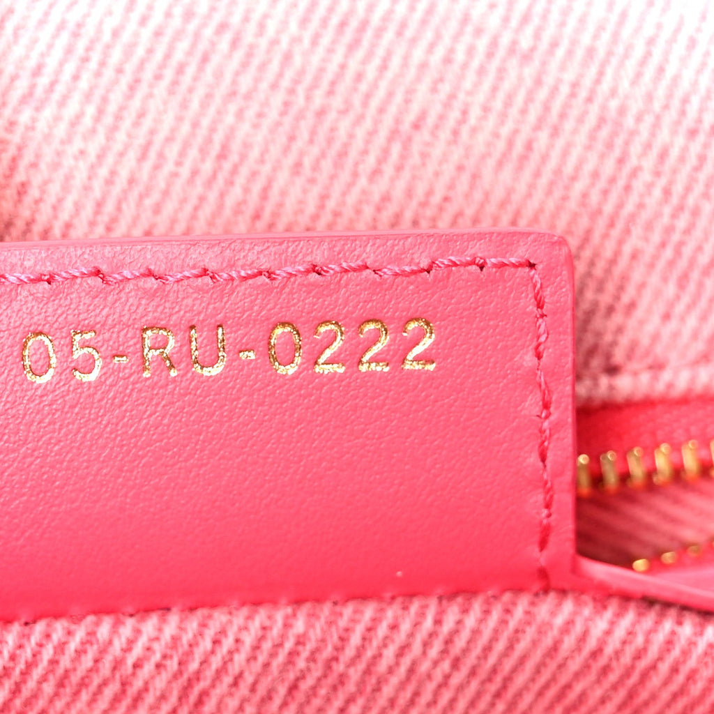 Denim Macrocannage Medium Caro Bag Fuchsia Multicolor