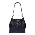Caviar Quilted Medium Chanel 25 Handbag Dark Navy