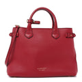 Grainy Calfskin House Check Medium Banner Tote Red