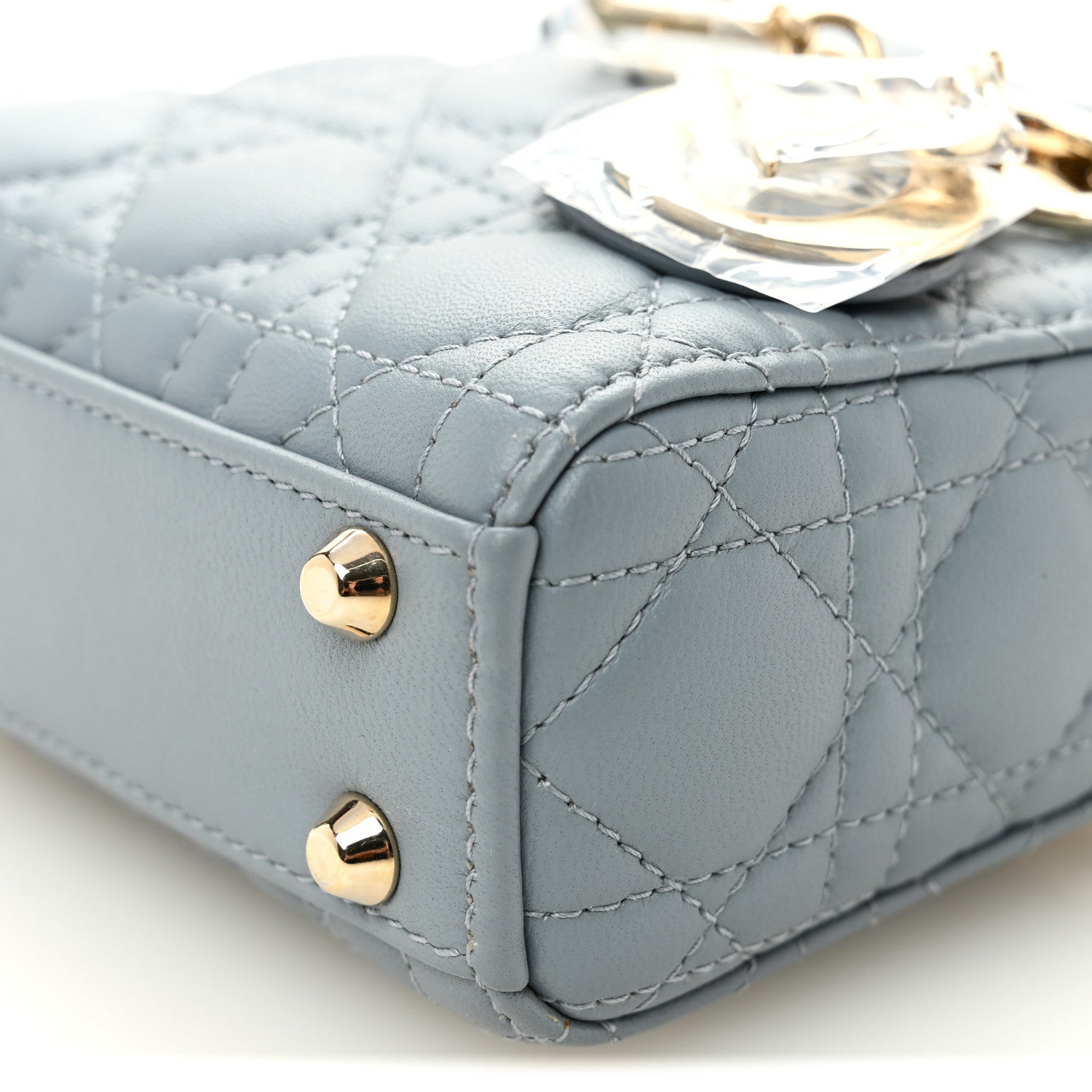 Lambskin Cannage Micro Lady Dior Cloud Blue