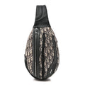Grained Calfskin Oblique Scarab Sling Bag Blue Black