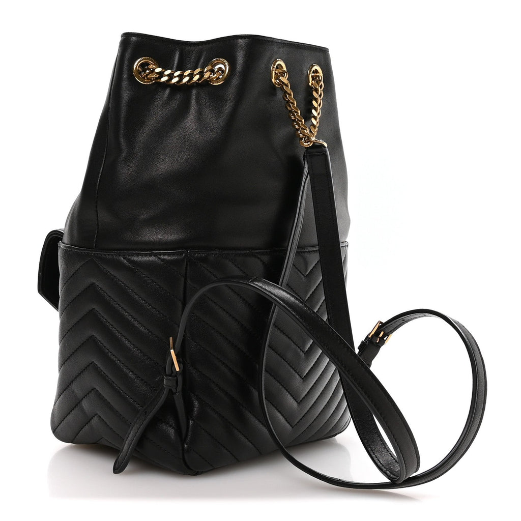 Lambskin Matelasse Monogram Joe Backpack Black