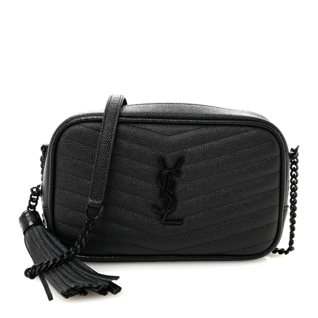Grain De Poudre Matelasse Monochrome Monogram Mini Lou Camera Bag Black