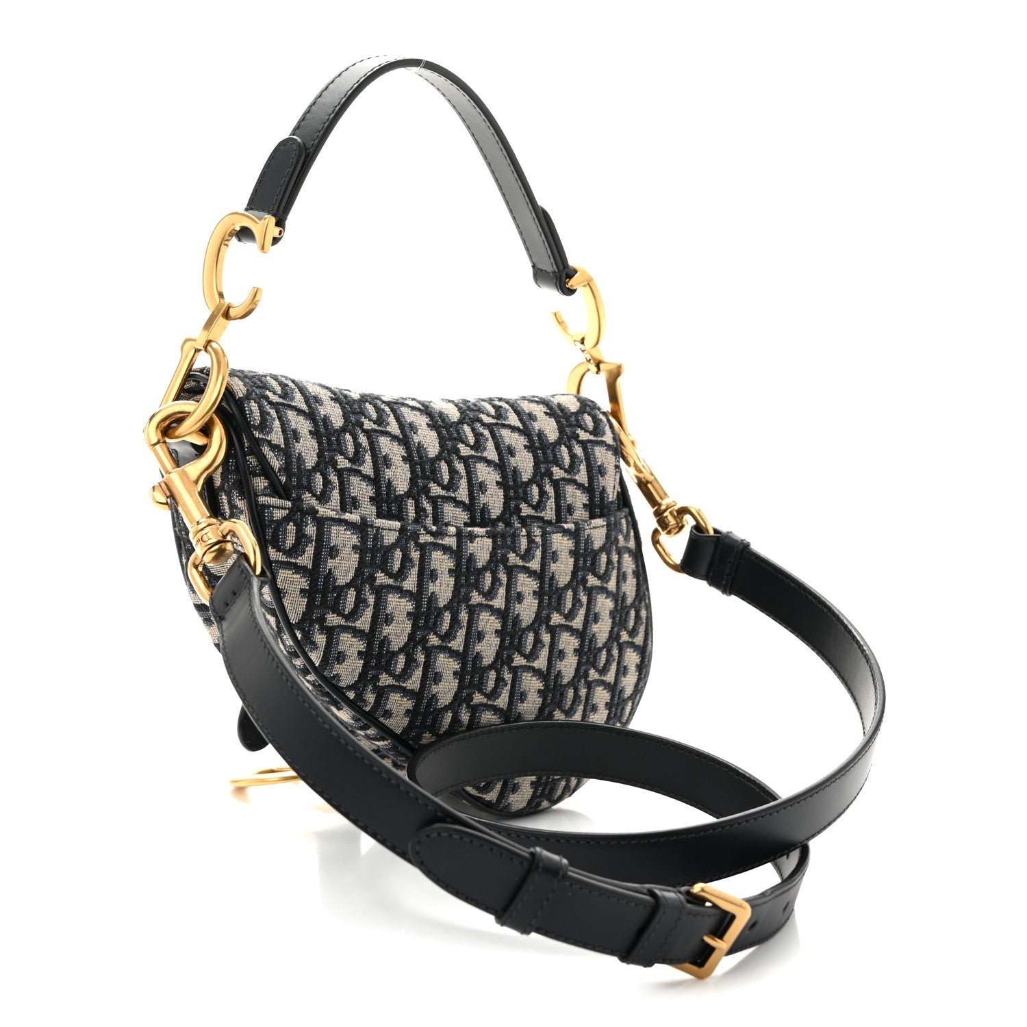 Oblique Mini Saddle Bag With Strap Blue