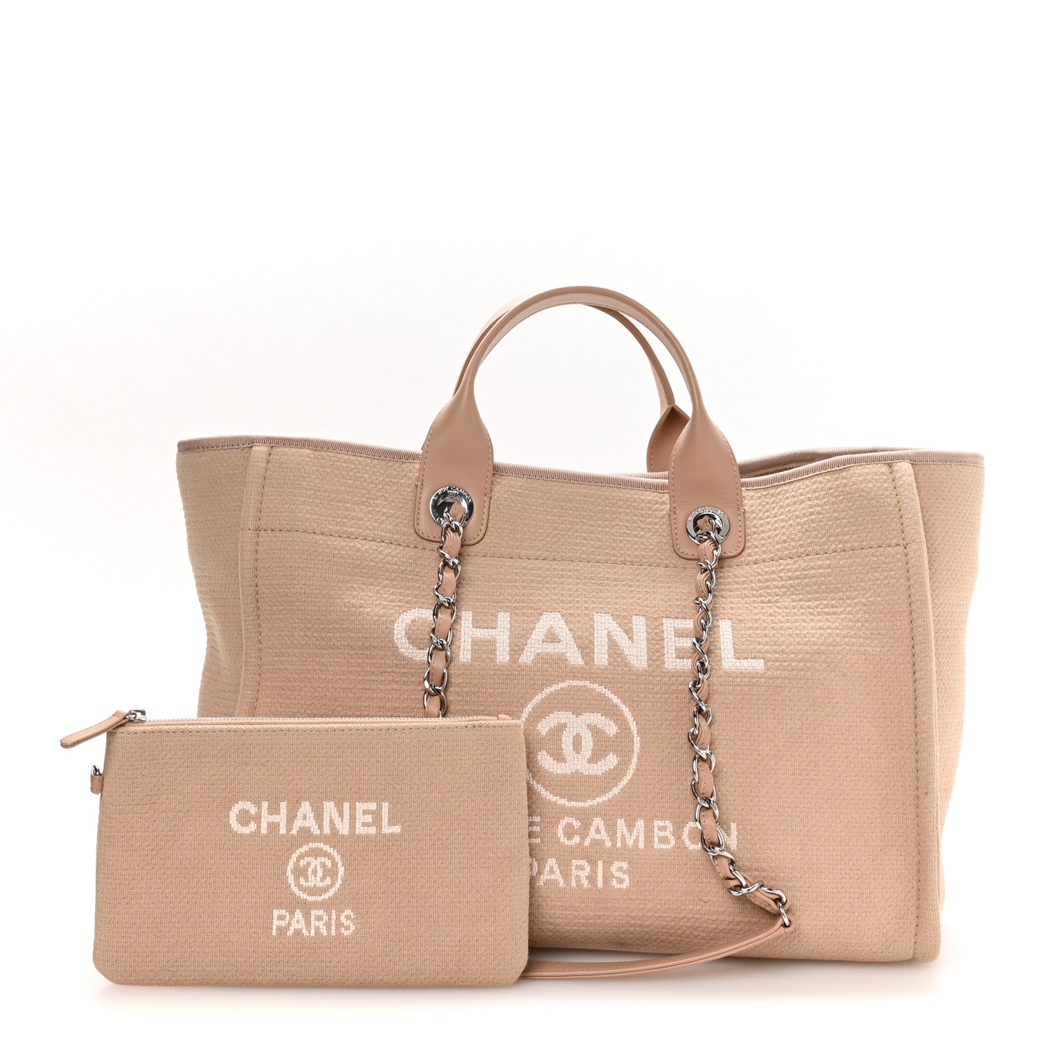 Mixed Fibers Medium Deauville Tote Beige