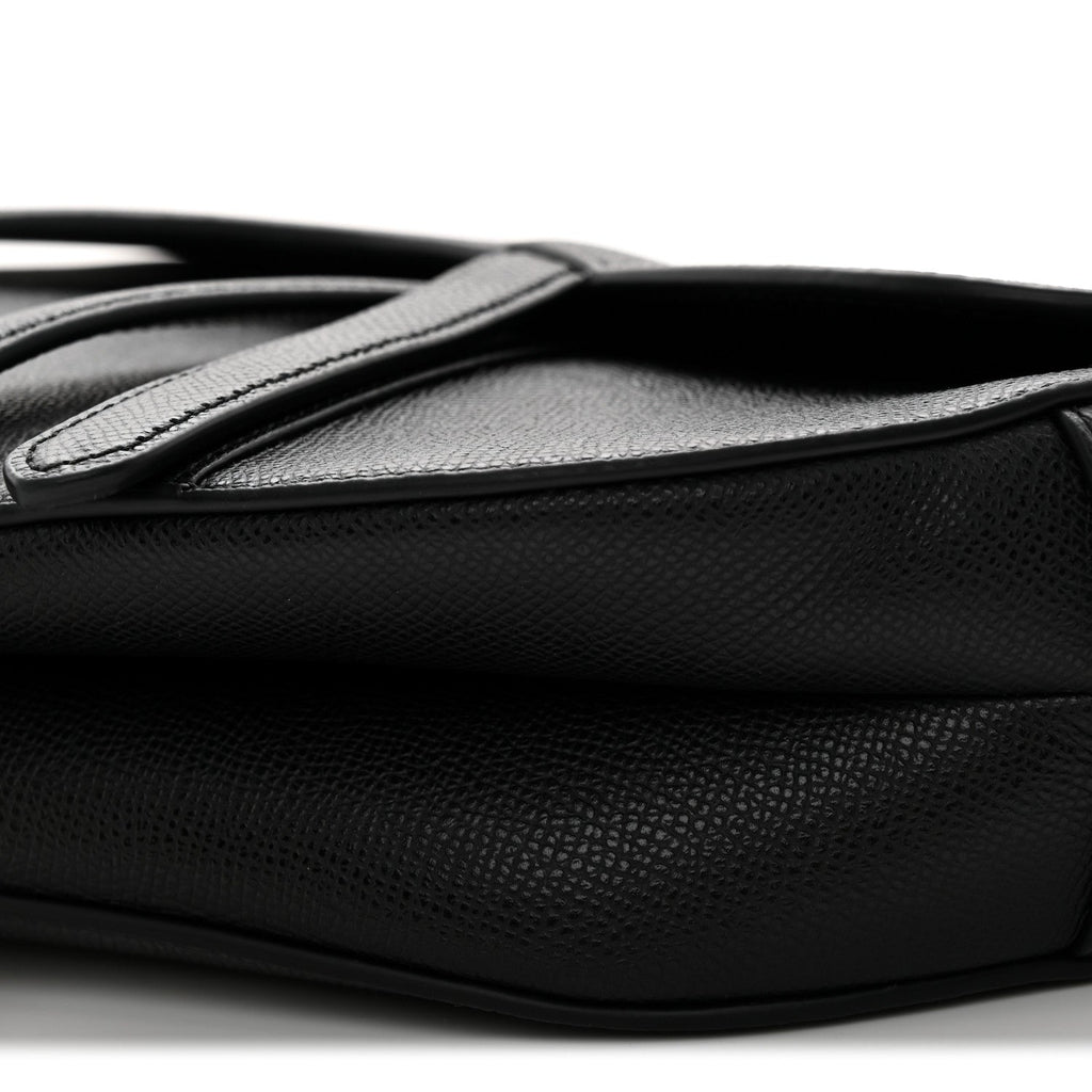 Grained Calfskin Saddle Bag Black