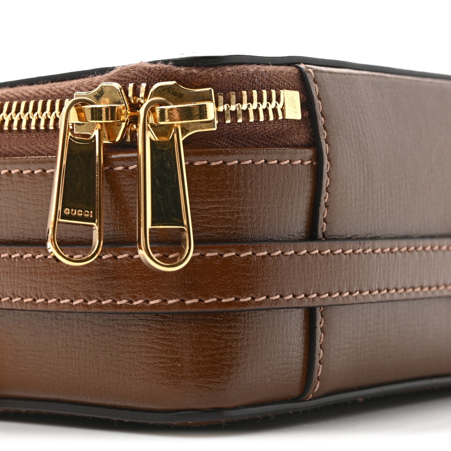 GG Supreme Monogram Azalea Calfskin Mini Retro Interlocking G Mini Shoulder Bag Beige Ebony Brown Sugar